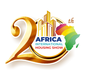 Official 20th-anniversary logo for the Africa International Housing Show (AIHS @20).
